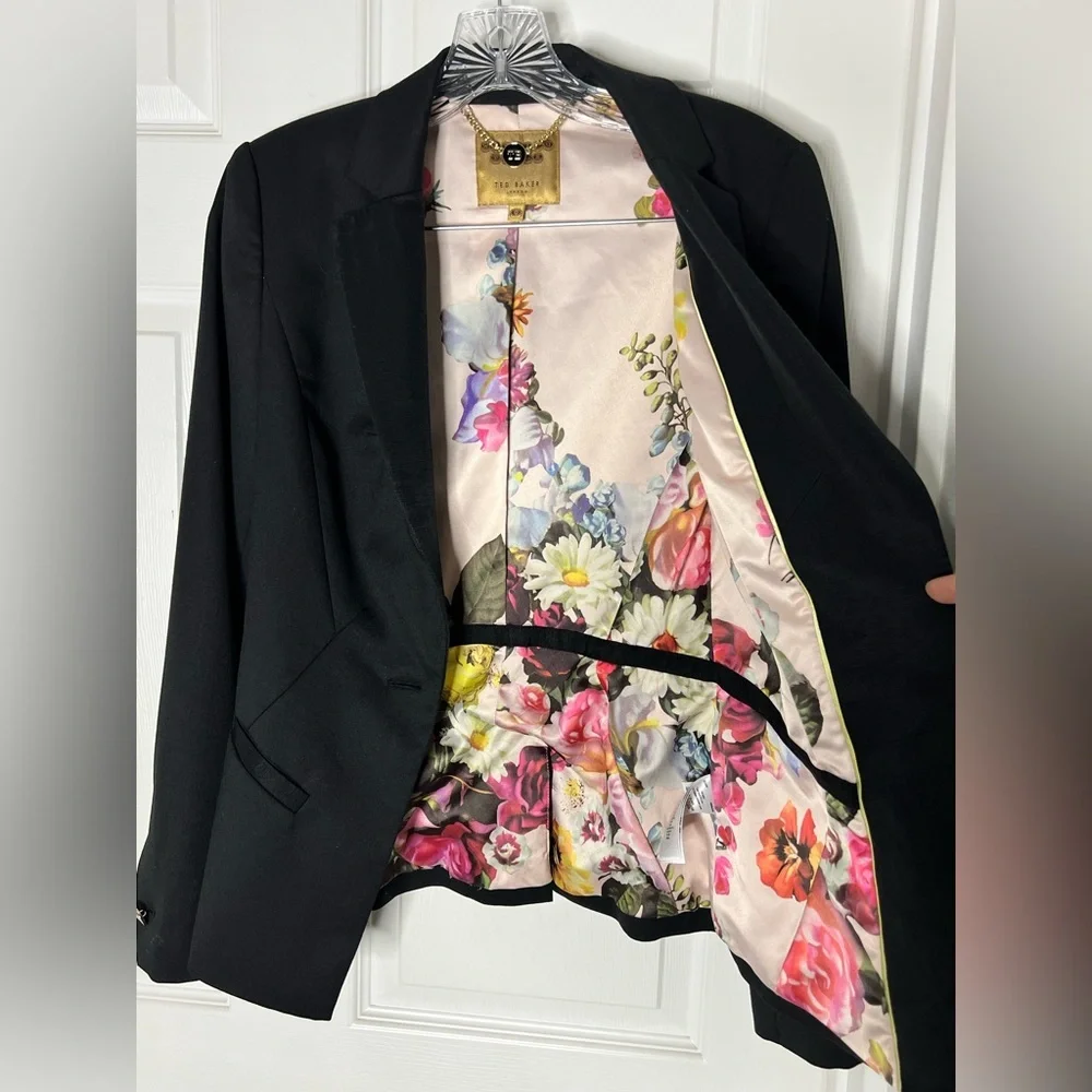 Ted Baker Wool Blend Women's Black Blazer Sz 0